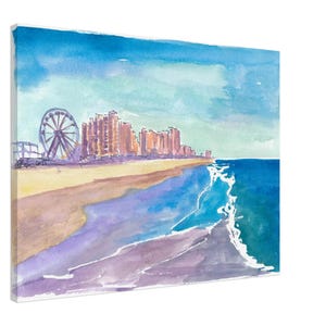 Olas y ruedas en Daytona Beach - Impresión artística de edición limitada - Pintura original disponible