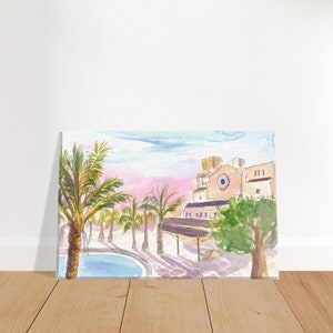 Palms at Rosemary Square in West Palm Beach Florida - Limited Edition Fine Art Print - Original Painting available