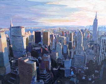 New York City - Manhattan Skyline im warmen Sonnenlicht