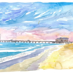 Outer Banks Pier At Nags Head At Sunset - Limited Edition Fine Art Print - Original Gemälde erhältlich