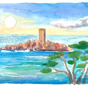 Mediterranean Island in Esterel Massif on French Riviera Côte d'Azur - Limited Edition Fine Art Print - Original Painting available