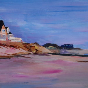 Long Island Beach Scene - Hamptons South Fork Beach Walk with House I - Limited Edition Fine Art Print