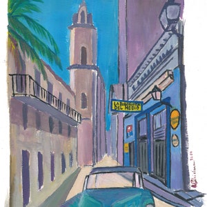 Havana Cuba La Bodeguita Del Medio Street Scene - Fine Art Print Giclee - Original available