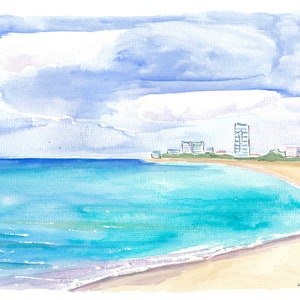 Sint Maarten Beach Strand Mullet Bay with Caribbean Waters - Limited Edition Fine Art Print - Original Painting available