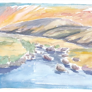 Cena da paisagem das montanhas de Wicklow na Irlanda - Impressão de belas artes de edição limitada - Pintura original disponível