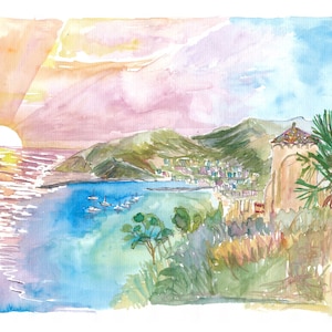 Avalon Sunset Dreams on Santa Catalina Island California - Stampa d&#39;arte in edizione limitata - Pittura originale disponibile