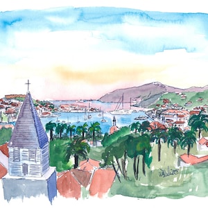 St Barts Caribbean Dreams St Bartolomew Harbour - Limited Edition Fine Art Print - Original Gemälde erhältlich