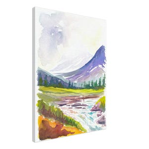 Serene Scottish Highlands Landscape with Loch and Heather - Limited Edition Fine Art Print - Original Painting available