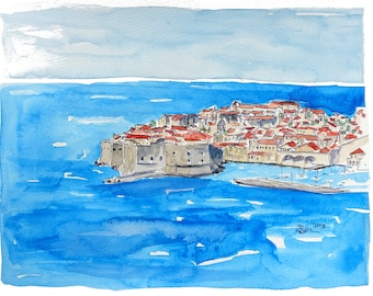 Dubrovnik Croatia, Pearl of the Adriatic Sea - Original Painting & Print