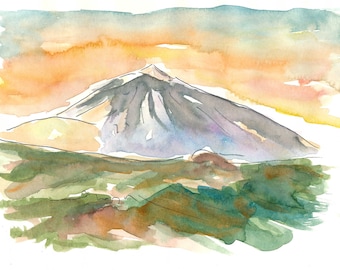 Volcán Teide, Tenerife, España, Canarias - Impresión artística de edición limitada - Pintura original disponible