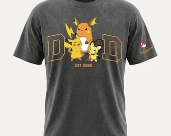 Camiseta personalizada PokaDad, sudadera personalizada con personajes de anime, regalo de anime para el Día del Padre, regalo de cumpleaños para papá, Pocket Beast