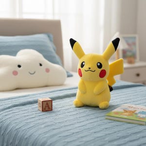 Pikachu Plush Toy | Soft Anime Character Cuddly Companion (8 inches)