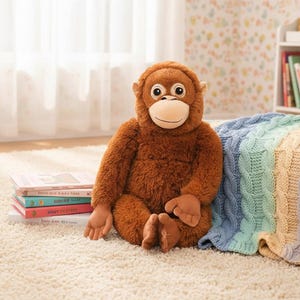 Cuddly Orangutan Plush Toy | Soft Monkey Stuffed Animal for Nursery Decor