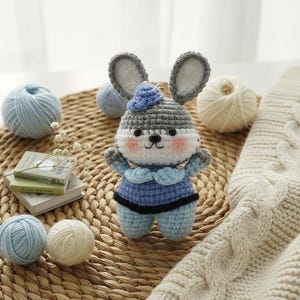 Handmade Crochet Bunny Plushie | Amigurumi Rabbit Toy for Nursery | Soft Baby Shower Gift Decoration