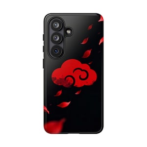 Akatsuki Cloud Naruto Anime glanzend stoer telefoonhoesje voor iPhone, Samsung en Google