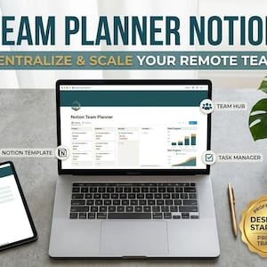 Notion Team Planner | Project Management Template | Remote Team Hub | Agency Task Tracker | Business Organizer Notion Dashboard