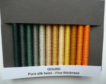 MULBERRY SILKS Silk Topic Gourd - 12 x 15 metres pure silk twist Fine thickness (100/3)