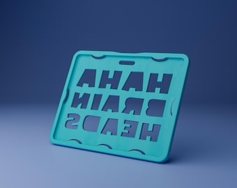 3x4 Badge Holder STL File | Fits GenCon Badge - Pattern 4: Haha Brainheads