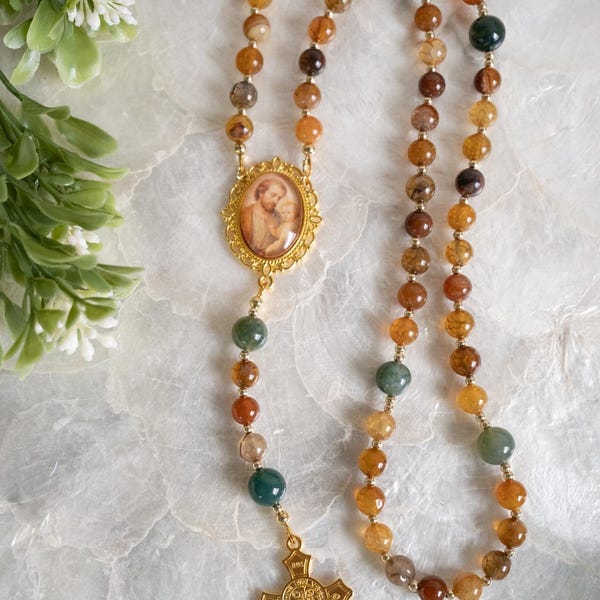 Saint Joseph Handmade Rosary - Catholic Gift