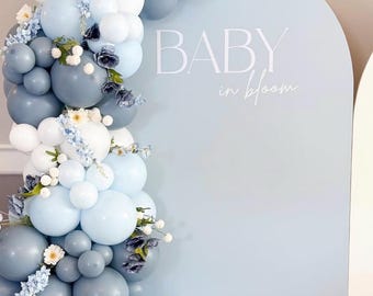 Baby in Bloom Baby Shower Vinyl Decal, Ocean Theme Backdrop Sign