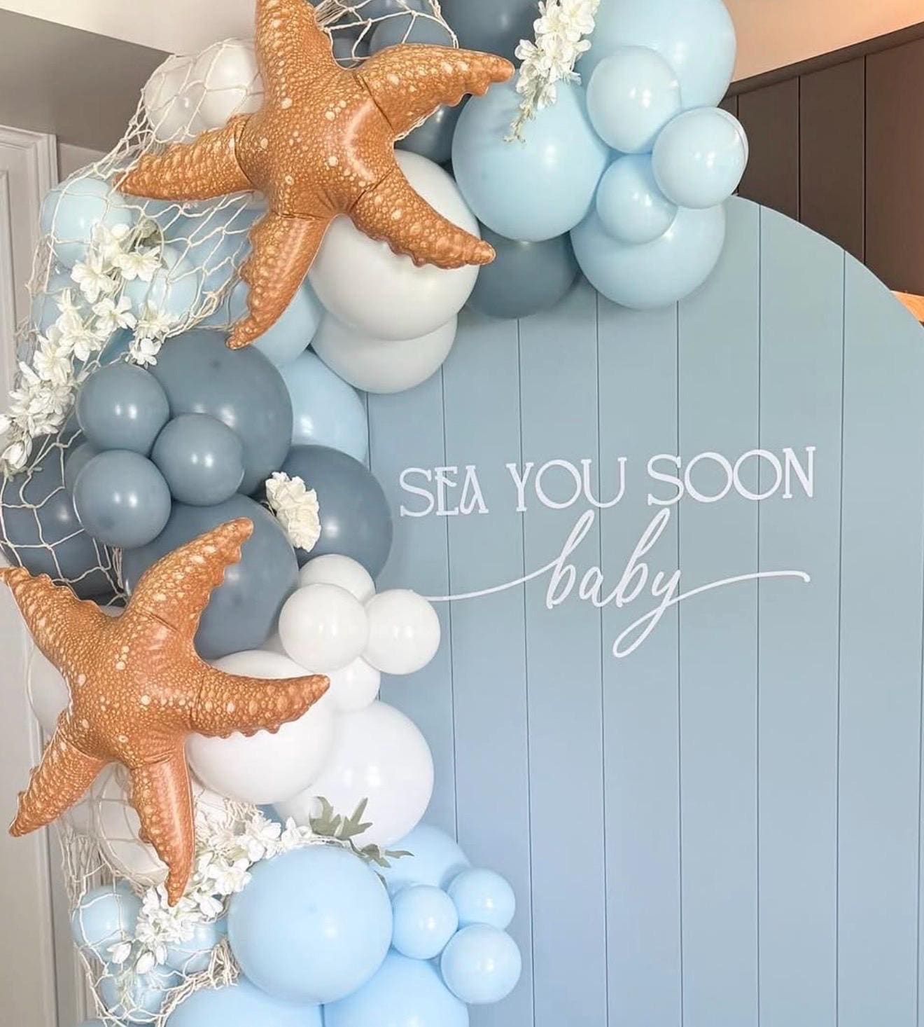 Sea You Soon Baby Shower Vinyl Decal, Ocean Theme Backdrop Sign - Etsy