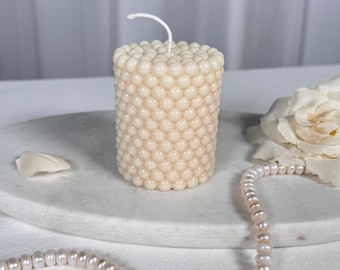 Bubble Cylinder Candle | Textured Pillar Candle | Artisanal Soy Wax blend | Minimalist Home Decor | Gift Ready