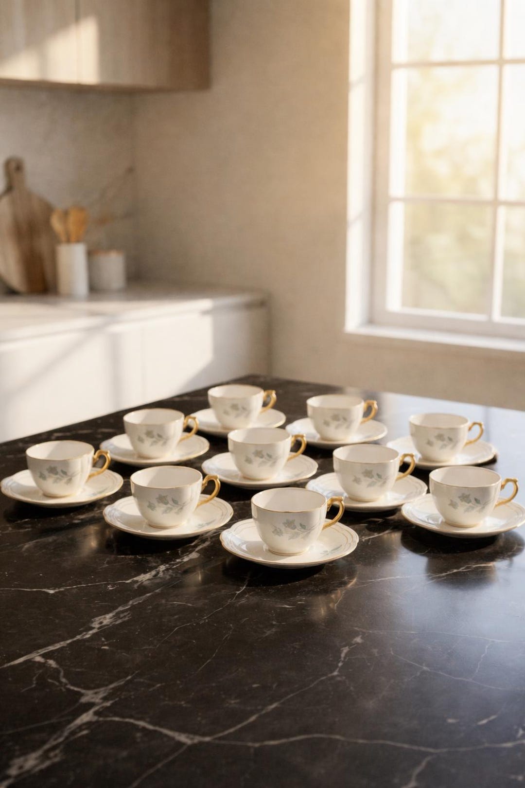 Luxury Set of 10 Vintage Victoria Czechoslovakia Porcelain Coffee Cups ...