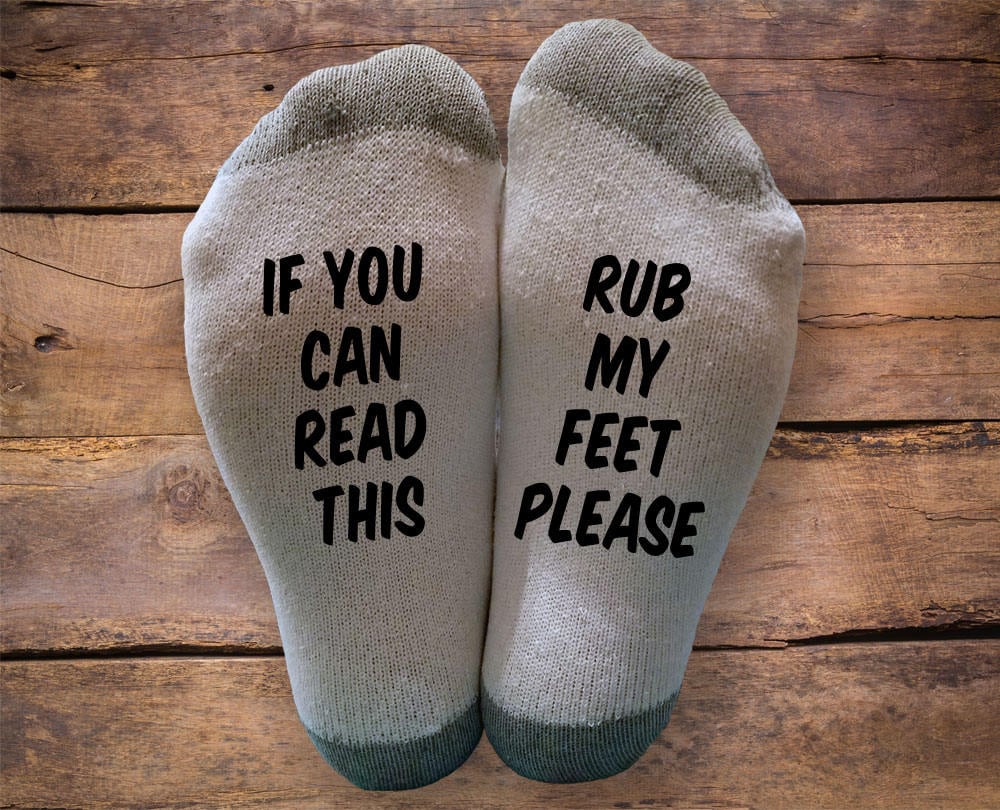 Rub My Feet Please Printed SOCKS Fathers Day Birthday Etsy