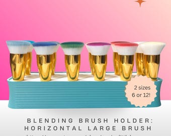 Blending Brush Holder- HORIZONTAL Pink Fresh 1" Brush, Taylored Expressions pigment pouncer