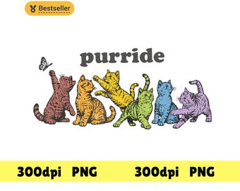 Purride Cats PNG Digital Download – Printable Art, T-shirt Design, Stickers