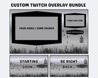 Gothic Wiese Twitch Overlay Paket | Dark Nature Luftschlangen Bündel (Digitaler Download)