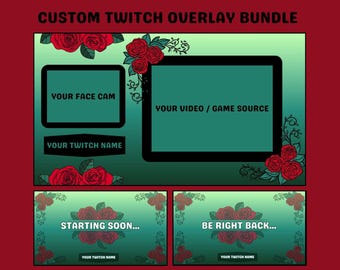 Gothic Rosen Twitch Overlay | Dark Floral Stream Paket (Digitaler Download)