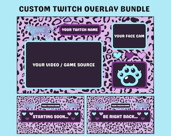 Neon Gepard Twitch Overlay Paket | Gamer Girl Stream Bildschirme (Digitaler Download)