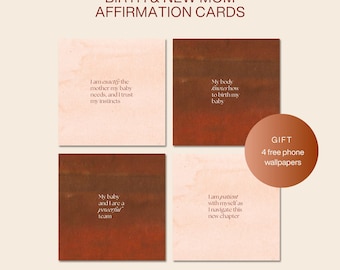 Birth & New Motherhood Affirmation Cards: 30 Printable Cards (Digital Download)