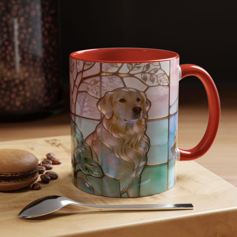 Golden Retriever Stained Glass Ceramic Mug 11oz image 12