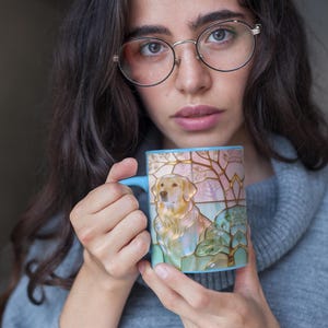 Golden Retriever Stained Glass Ceramic Mug 11oz image 11