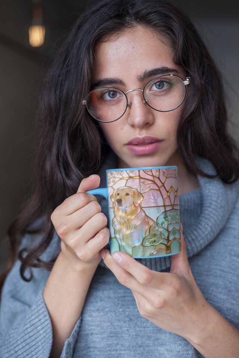 Golden Retriever Stained Glass Ceramic Mug 11oz image 11