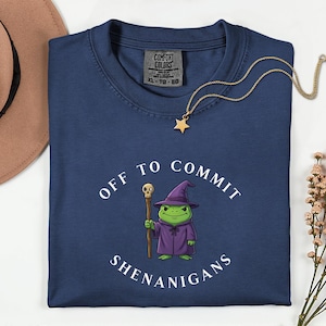 Off to Commit Shenanigans T-Shirt , Cute Comfort Colors T Shirt, Wizard Frog Shirt, Funny DnD Tee