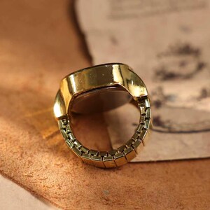 Personalized Crystal Ring Watch: Custom Engraved Square Dial Jewelry image 14