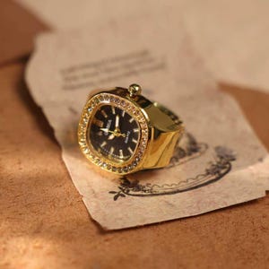Personalized Crystal Ring Watch: Custom Engraved Square Dial Jewelry image 18