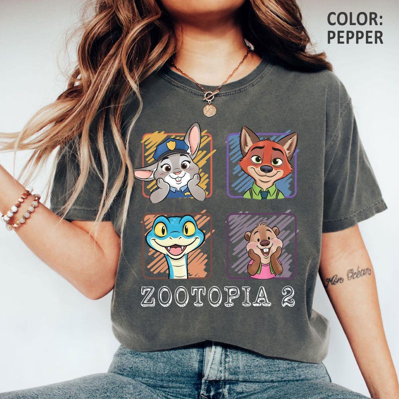 Retro Disney Zootopia 2 Shirt, Judy Hopps Nick Gary Nibbles Bogo Shirt, Zootopia Mickey Balloons Tee,Disneyland Family Matching image 2