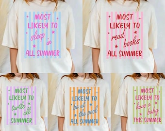Last Day of School Teacher Shirts, Most Likely To End of Year Summer Break TShirt, Funny Group Matching Teacher Team Comfort Colors T-shirt