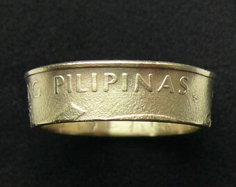 Ring Size 6 and Double Sided Ladies Bahrain 10 Fils Brass Coin Ring