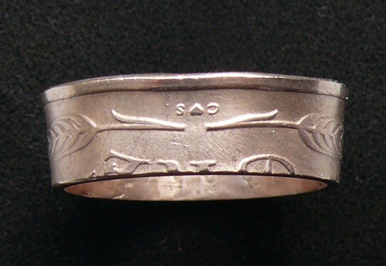 Bronze Coin Ring 1963 Denmark 5 Ore Ring Size 8 and Double Sided