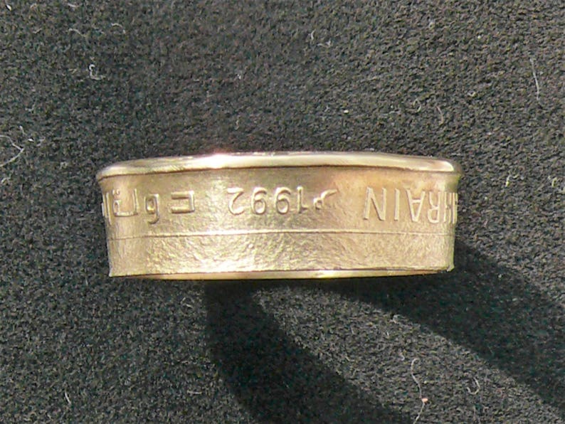 Ring Size 6 and Double Sided Ladies Bahrain 10 Fils Brass Coin Ring