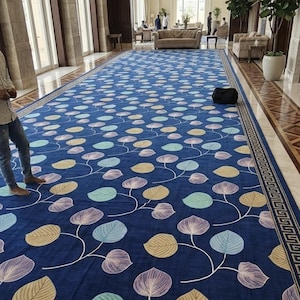 Handmade Tufted Leaf Pattern Rug, Colorful Modern Abstract Carpet, Boho Home Decor