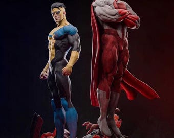STL-standbeeld Invincible & Omni-Man – Legacy Clash 3D-printmodel (digitaal STL-bestand)