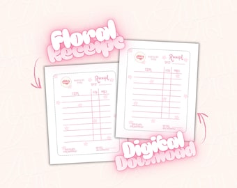 Floral Invoice Template: Editable Canva Business Receipt (Digital Download)