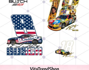 Kyle Busch Tribut PNG | Nassar-Legenden-Denkmal-Shirt-Design | RIP Rowdy Racing Fan Digital Download Datei