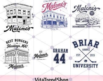 8+ Off College PNG-Bundle | Briar Hockey Romanze PNG | Off Uni Hockey Shirt Design | Briar U Grafik Digitaler Download